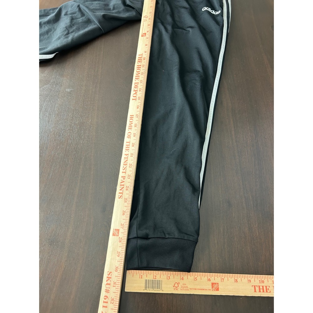 Adidas Mens Essentials 3-Stripe Tapered Track Pants Black White Size Medium - Picture 4 of 5